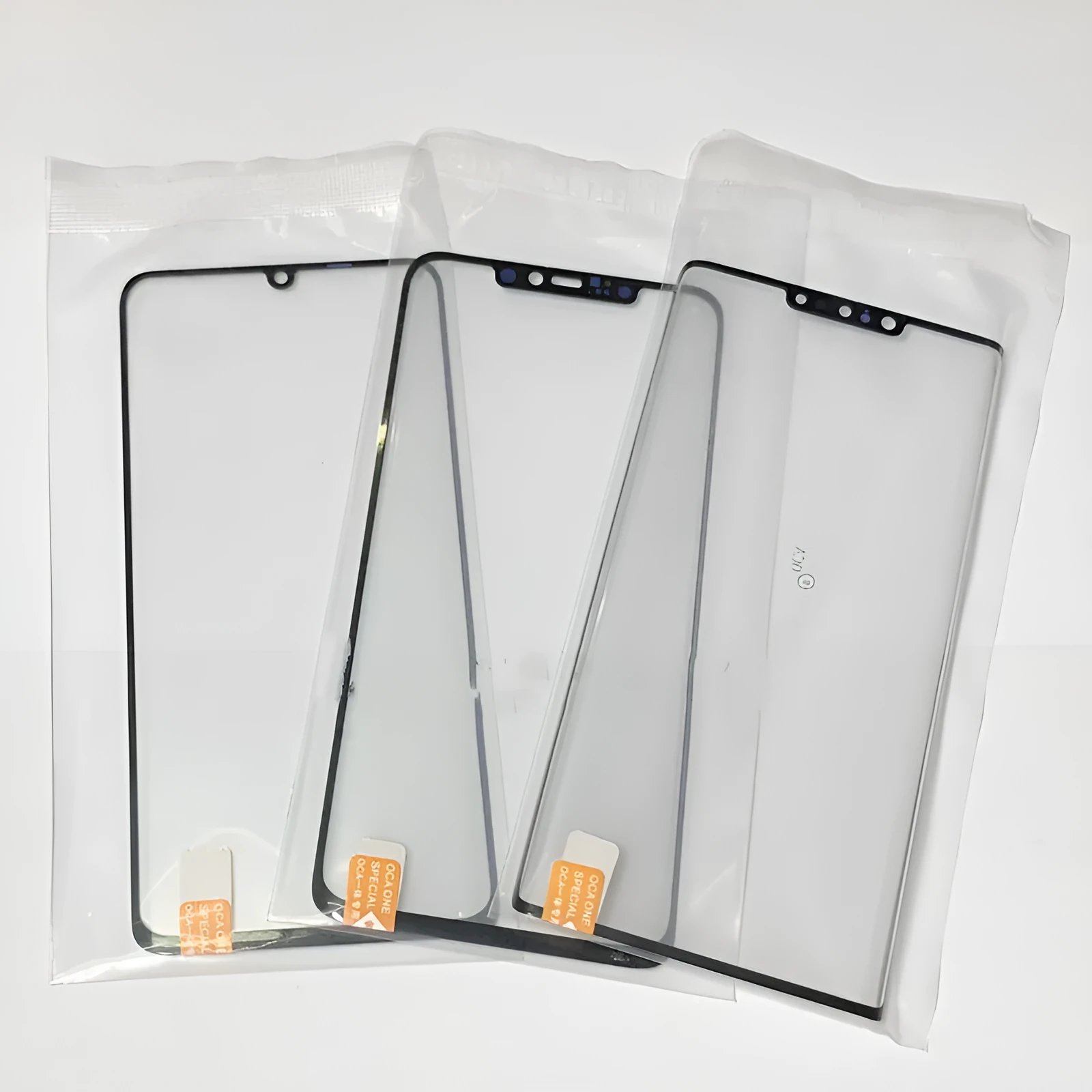 OnePlus 7 Pro touch screen replacement glass with pre-applied OCA adhesive for smartphone display repair