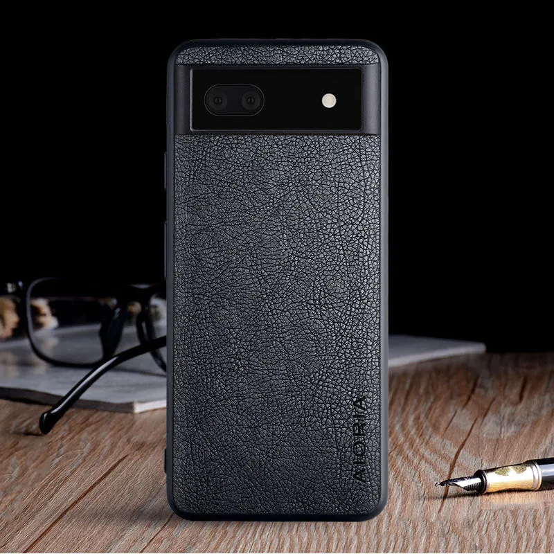 Google Pixel 6 series phone case with lychee skin texture in classic business style