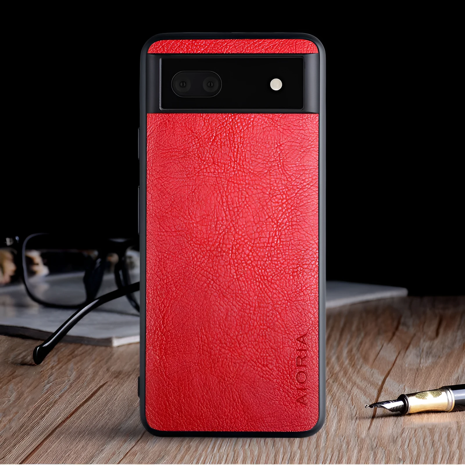 Google Pixel 6 series phone case with lychee skin texture in classic business style