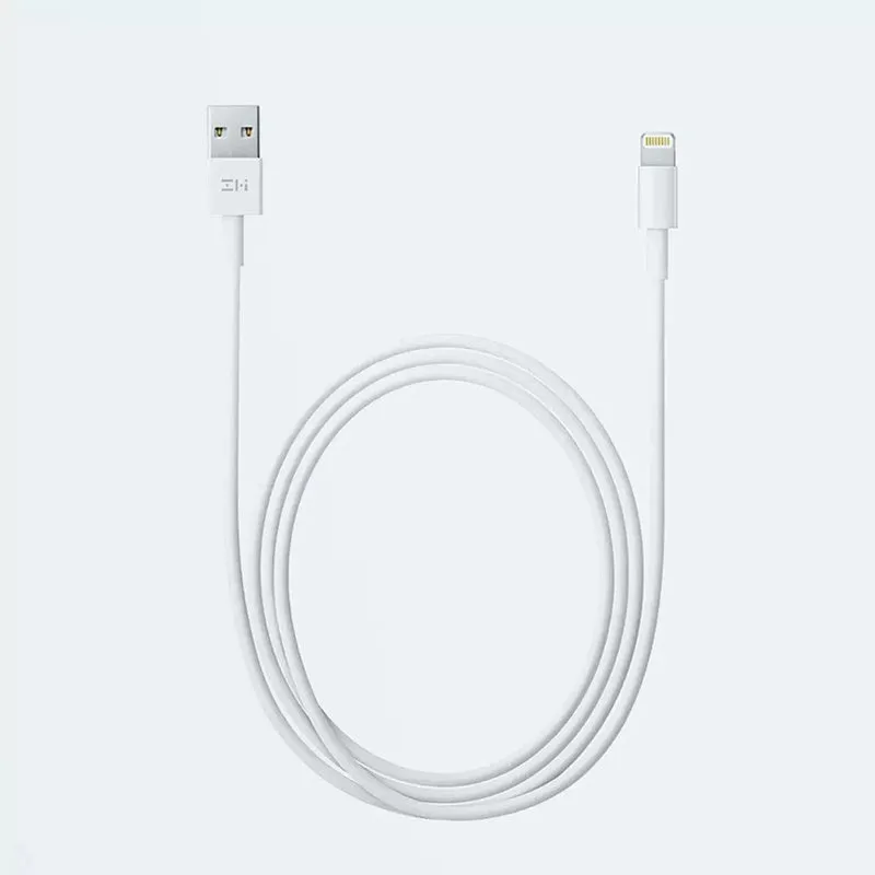 White MFI certified Lightning data cable 1m with USB and 8Pin connectors for iPhone XS Max