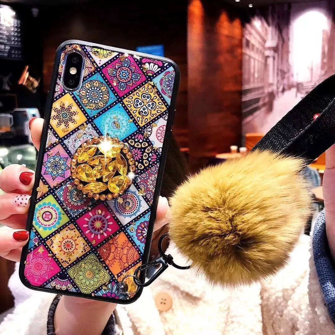 Gold foil epoxy detail on mystery purple silicone phone case for smartphones