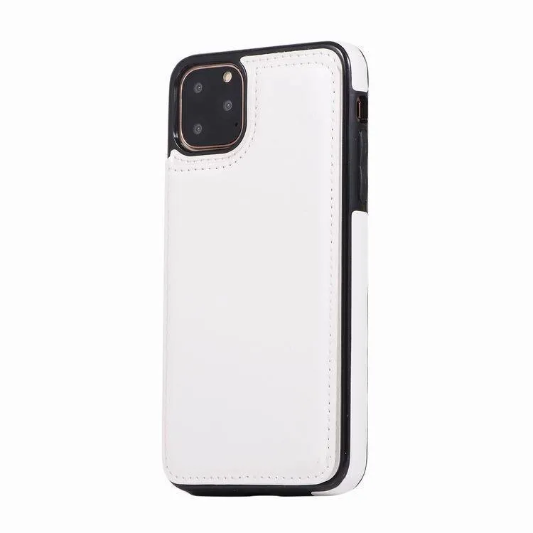 Brown crazy horse pattern leather case with double buckle holster for iPhone 13