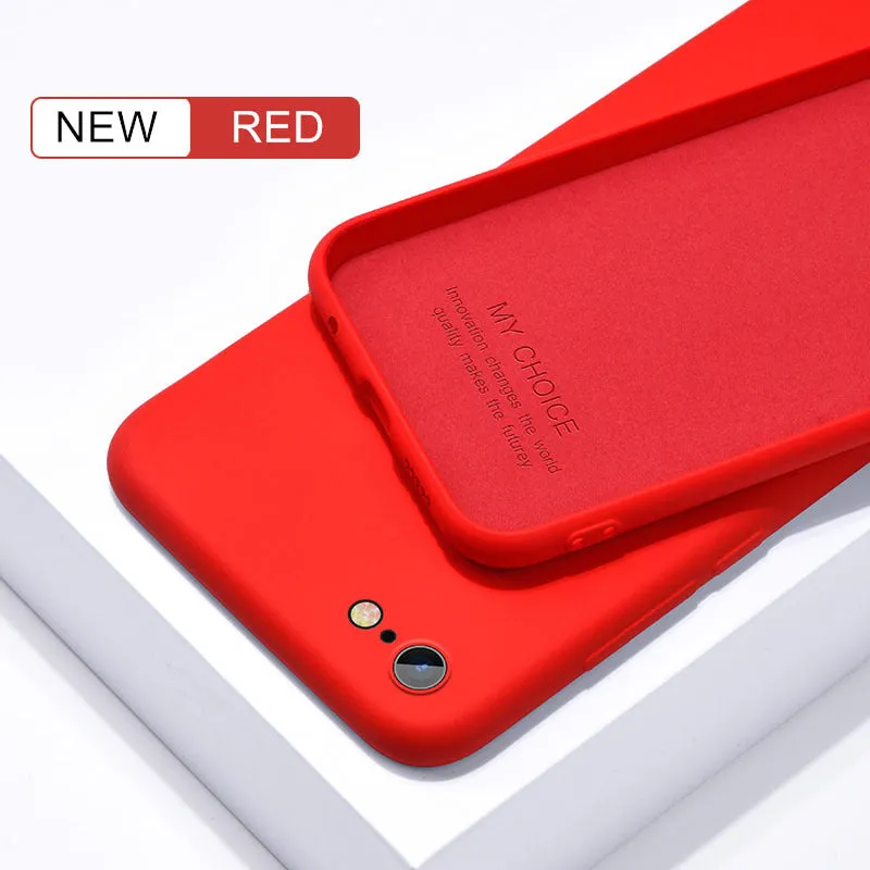 Silicone back cover for Apple iPhone models from iPhone 6 to iPhone 11 Pro Max in solid colour options