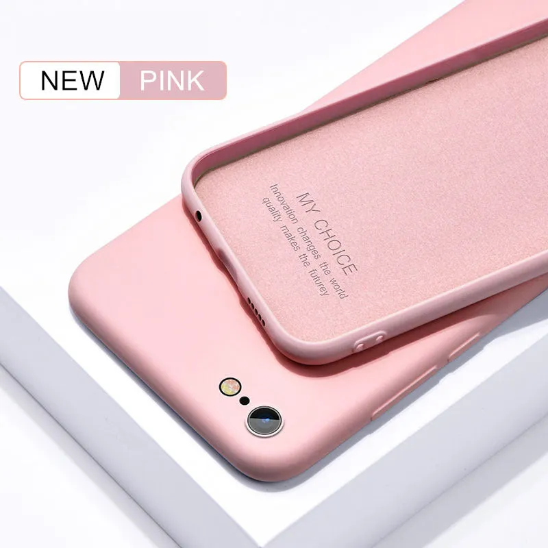 Silicone back cover for Apple iPhone models from iPhone 6 to iPhone 11 Pro Max in solid colour options
