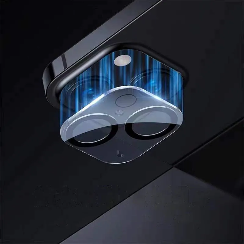 Screen printing 3D radian tempered glass lens protection film for iPhone with black luminous ring on camera