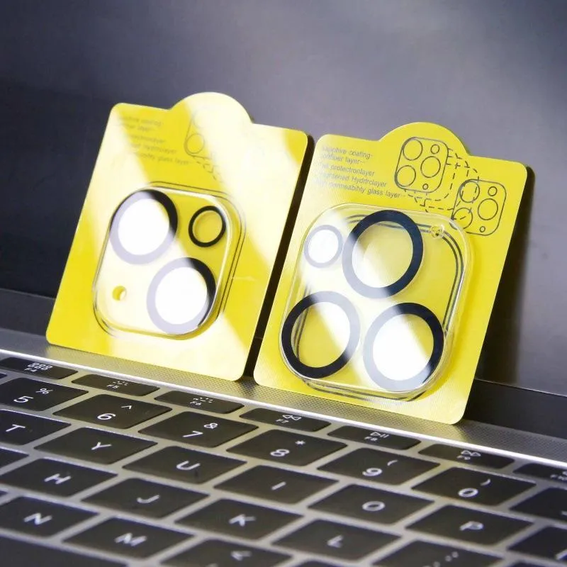 Screen printing 3D radian tempered glass lens protection film for iPhone with black luminous ring on camera