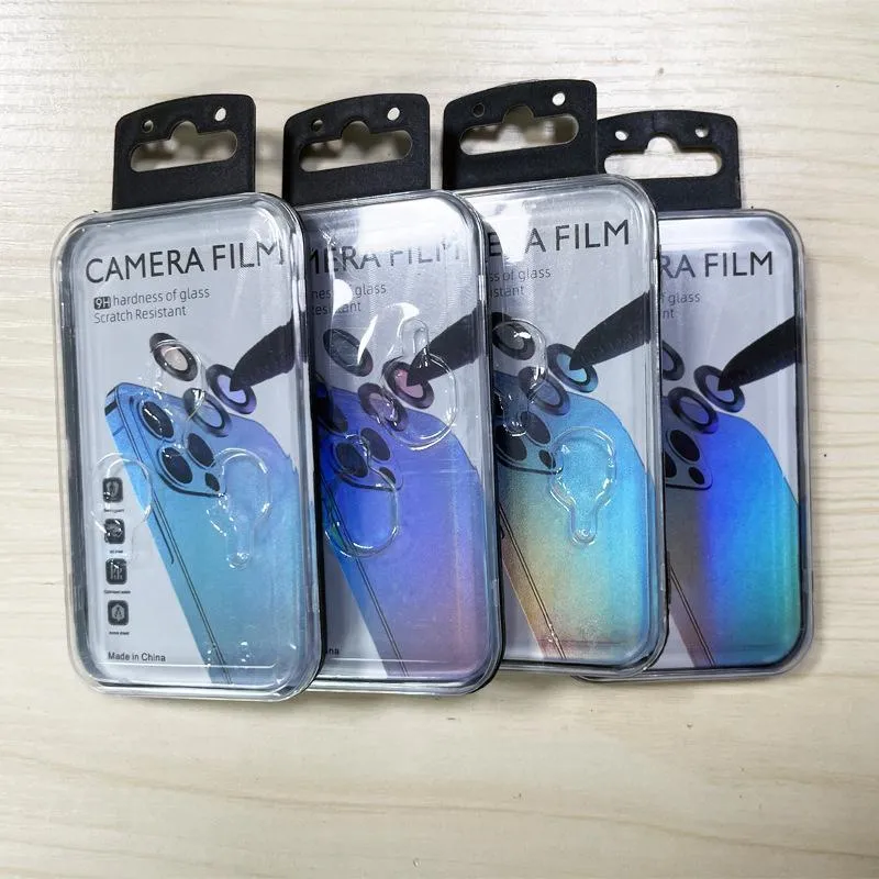 Screen printing 3D radian tempered glass lens protection film for iPhone with black luminous ring on camera