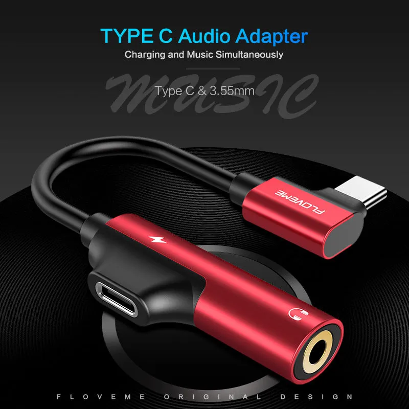Black lightning to 3.5mm audio and charging adapter with aluminium alloy construction