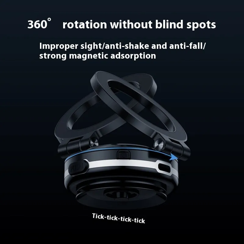 Magnetic car phone holder with vacuum adsorption mount in black, pink, and silver colour options