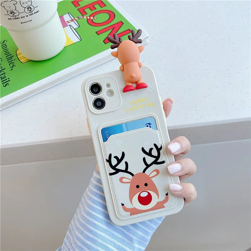 Soft silicone iPhone case with card storage compartment in multiple colour options