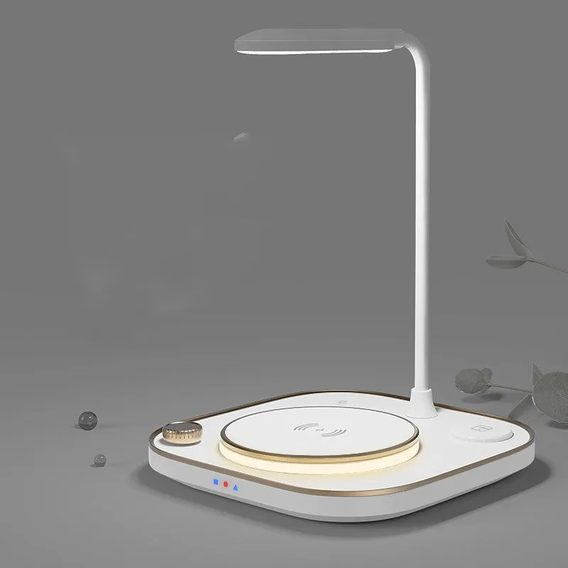 Black three-in-one wireless magnetic charging station with desk lamp and Type-C cable