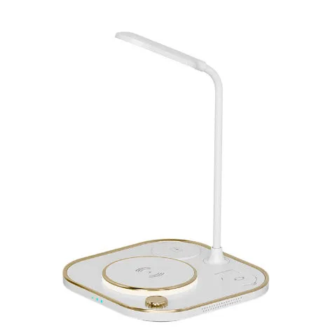 Black three-in-one wireless magnetic charging station with desk lamp and Type-C cable