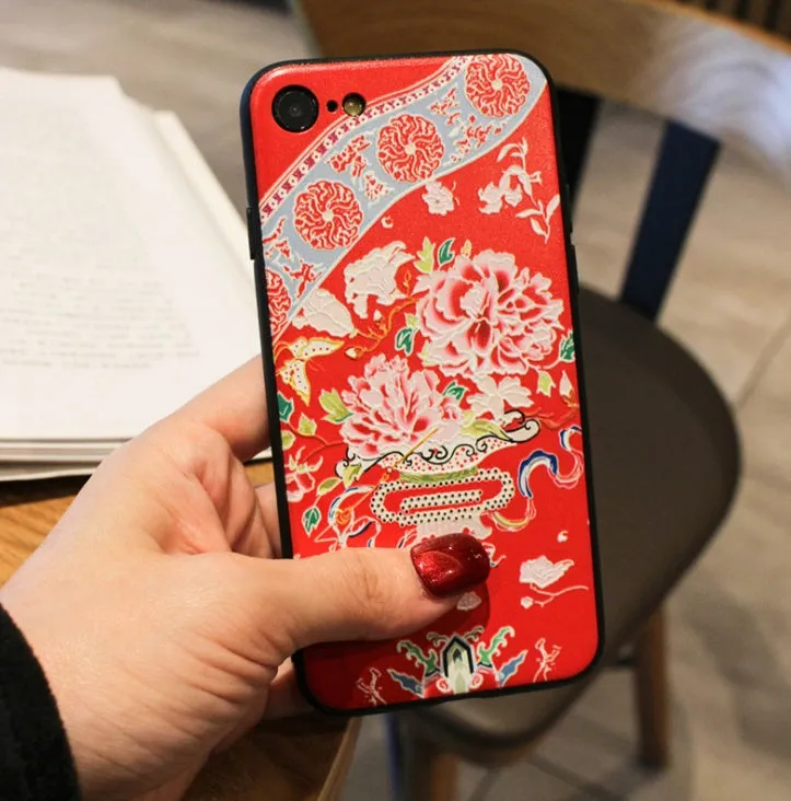 Hard shell phone case with embossed New Year text for iPhone 6 6s XsMax, full border coverage