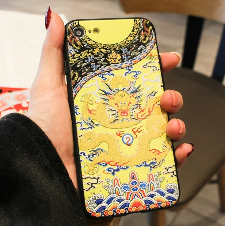 Hard shell phone case with embossed New Year text for iPhone 6 6s XsMax, full border coverage