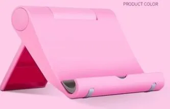 Anti-slip foldable phone holder with silicone pad in black, unfolded on a desk