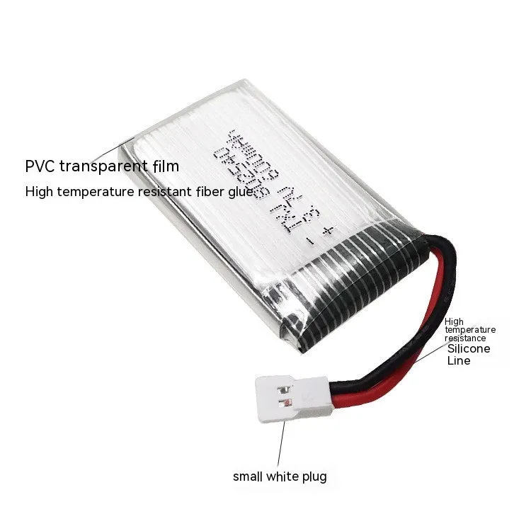 37V 600mAh polymer lithium ion UAV battery with small white head plug