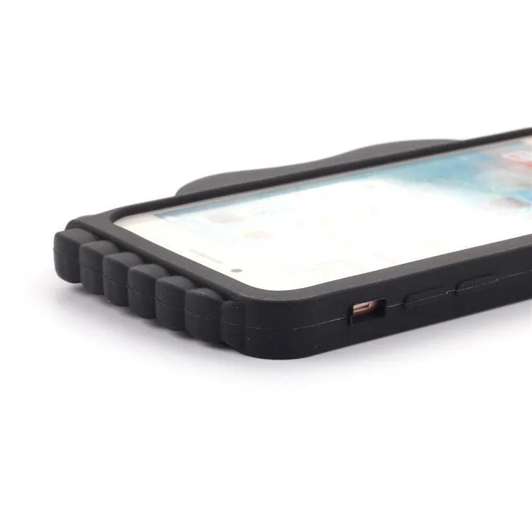 Black silica gel protective phone case with chain and slanting luxury design for iPhone X/XS