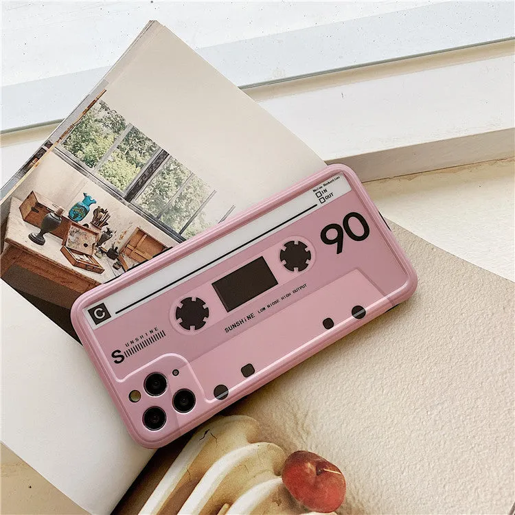 Pink tape silicone back cover phone case for iPhone showing flexible protection