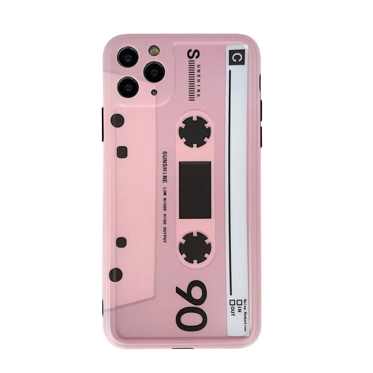 Pink tape silicone back cover phone case for iPhone showing flexible protection