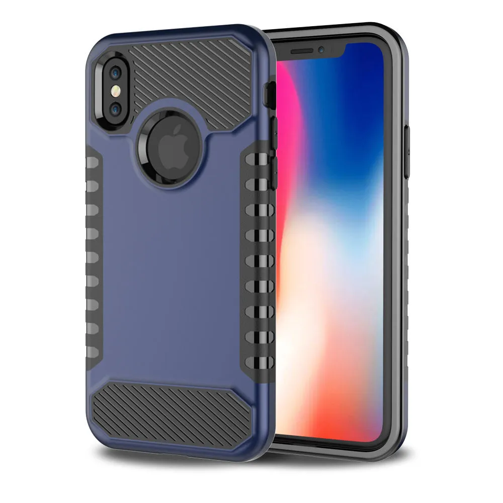 Compatible Apple iPhone dual layer anti drop mobile phone shell in Black colour on white background