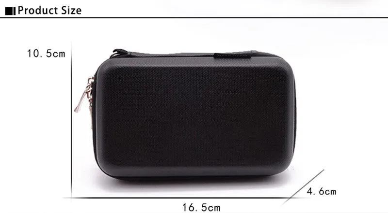 EVA 2.5-inch hard drive carrying case in black with zipper and mesh pocket