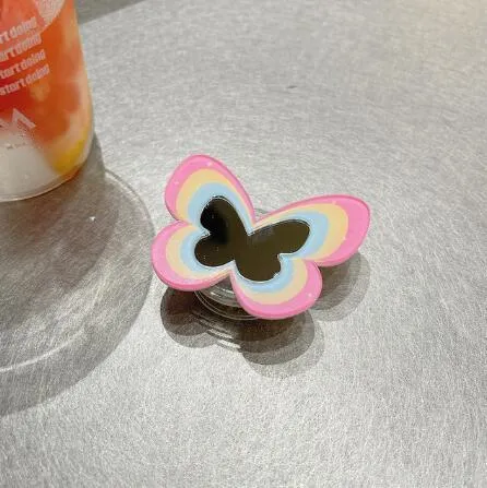 Blue TPU silicone phone case with butterfly stand for iPhone