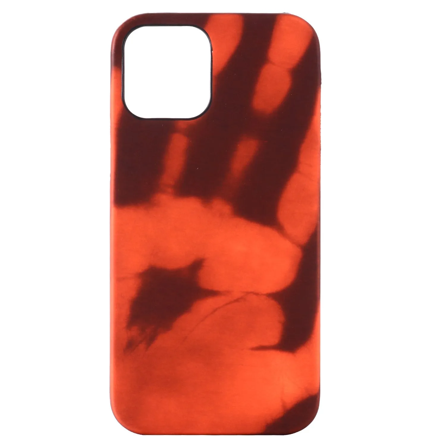 Thermal sensor colour phone cover for iPhone, black to blue colourway, skin PU material, protective case