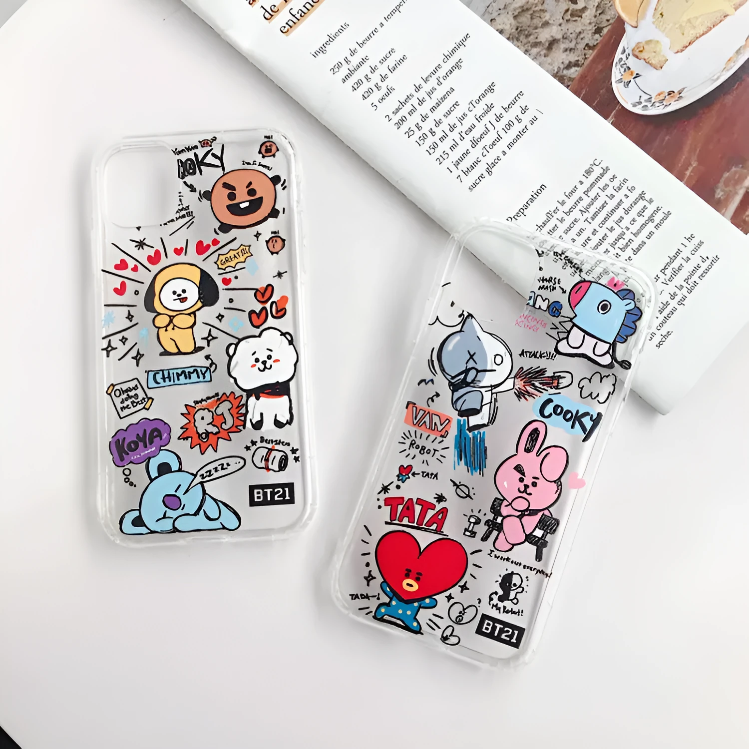 Cartoon dozing blue bear TPU mobile phone case for iPhone with air cushion material back cover