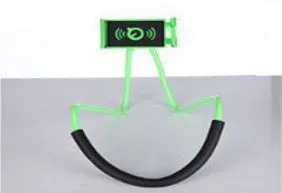Universal plastic lazy hanging neck phone stand in black compatible with 4.5-10 inch smartphones