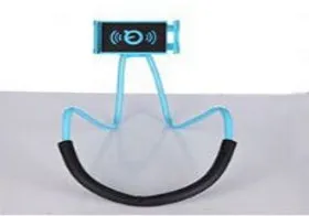 Universal plastic lazy hanging neck phone stand in black compatible with 4.5-10 inch smartphones