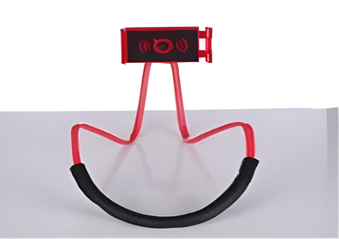 Universal plastic lazy hanging neck phone stand in black compatible with 4.5-10 inch smartphones