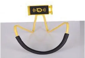Universal plastic lazy hanging neck phone stand in black compatible with 4.5-10 inch smartphones