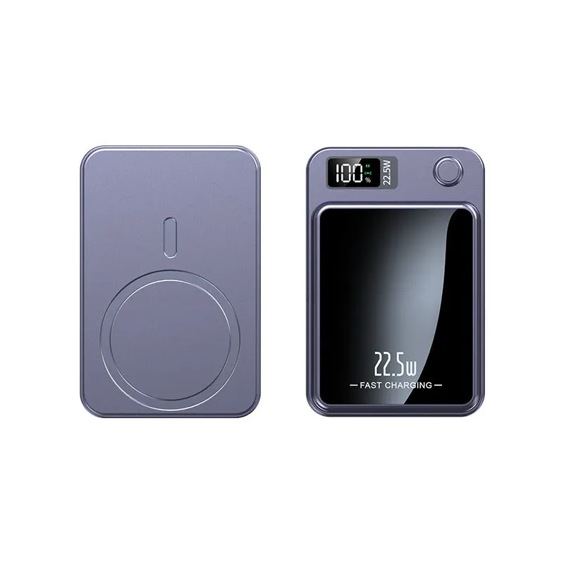 Ultrathin magnetic wireless power bank 5000mAh PD20W in plastic shell, available in multiple colours