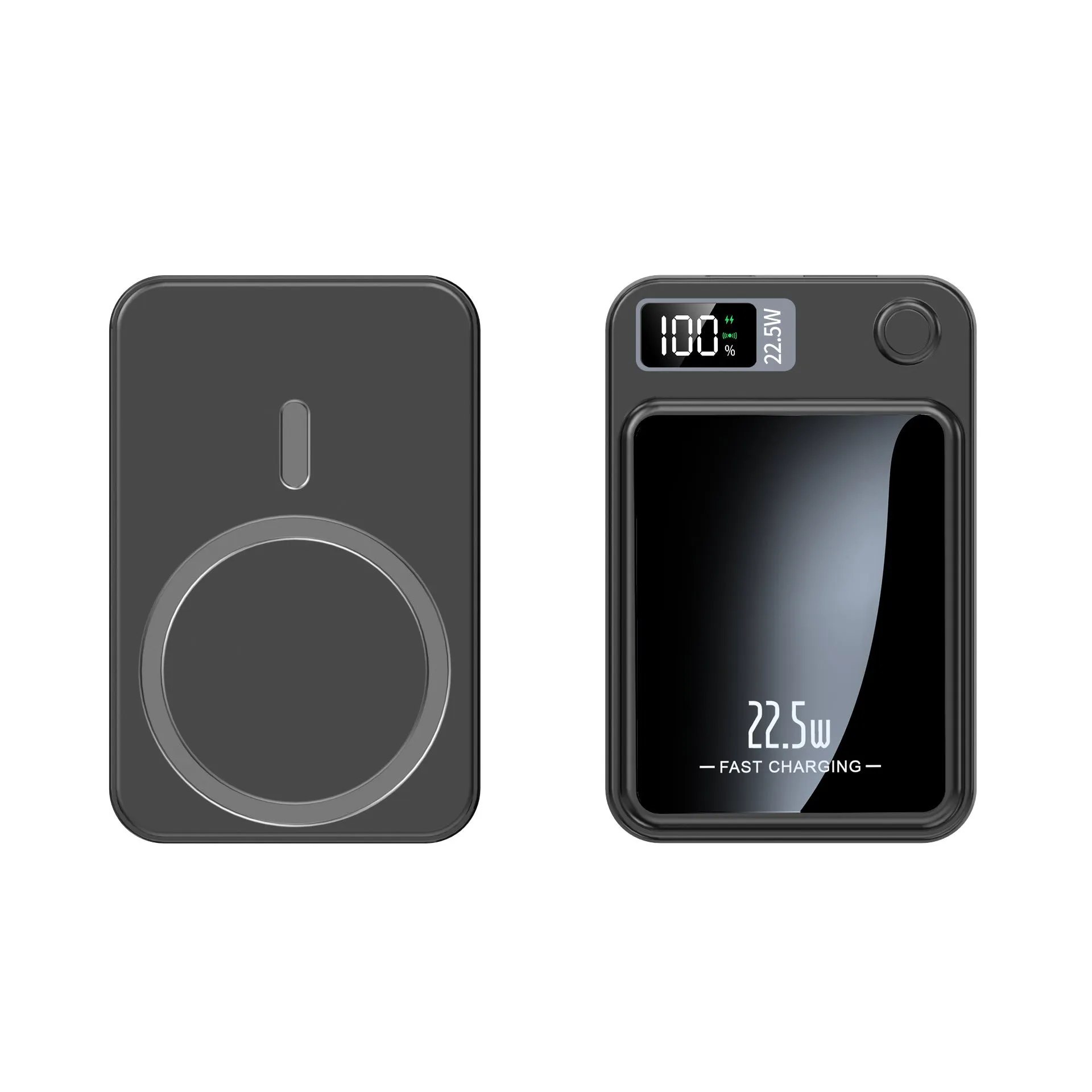 Ultrathin magnetic wireless power bank 5000mAh PD20W in plastic shell, available in multiple colours