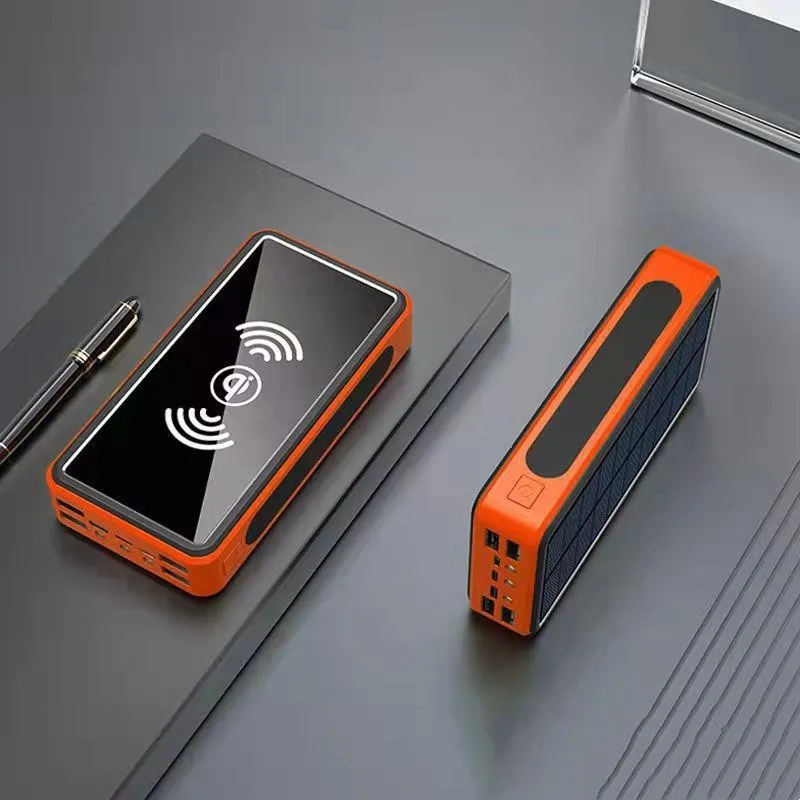 Outdoor camping power supply stall solar energy with digital display and flashlight in multiple colours
