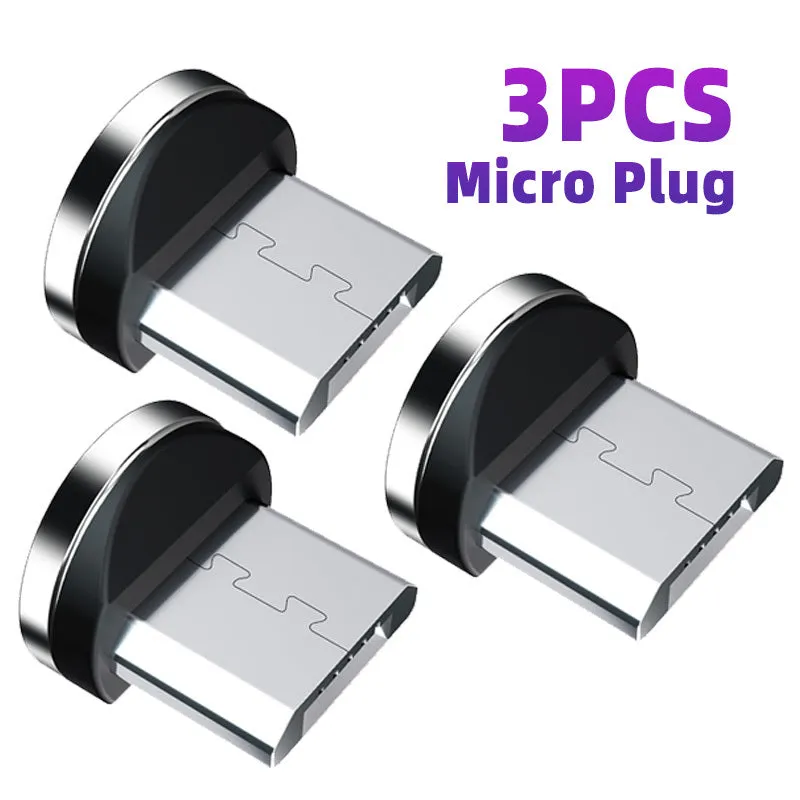 Magnetic charging cable with dust plug for Android Type C and Apple devices