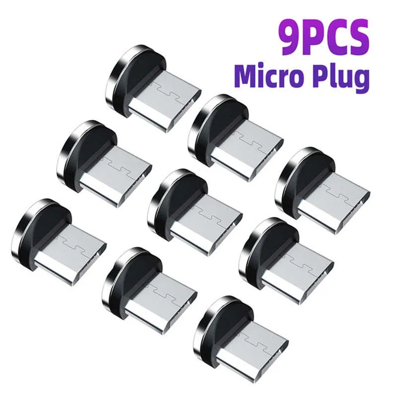 Magnetic charging cable with dust plug for Android Type C and Apple devices