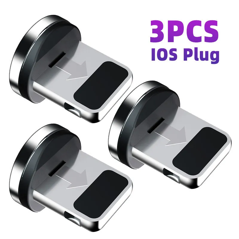 Magnetic charging cable with dust plug for Android Type C and Apple devices