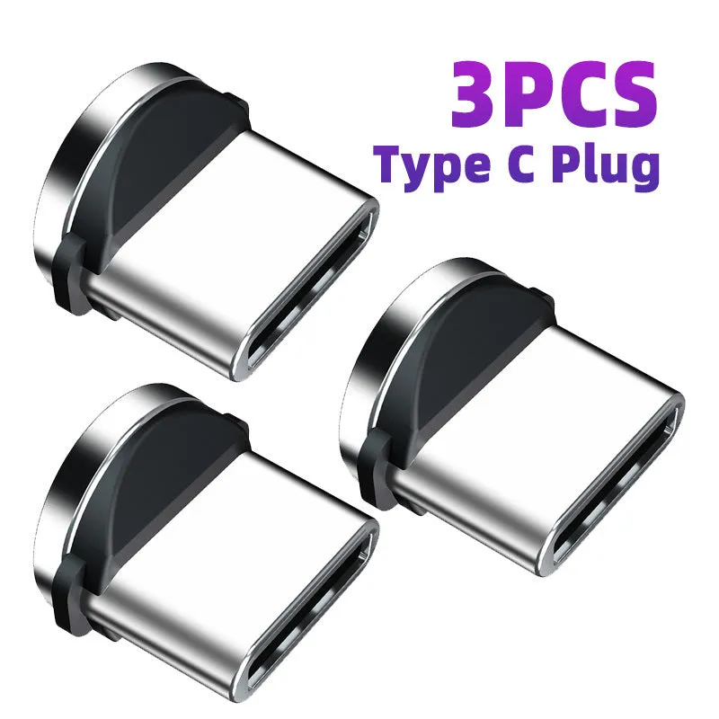 Magnetic charging cable with dust plug for Android Type C and Apple devices