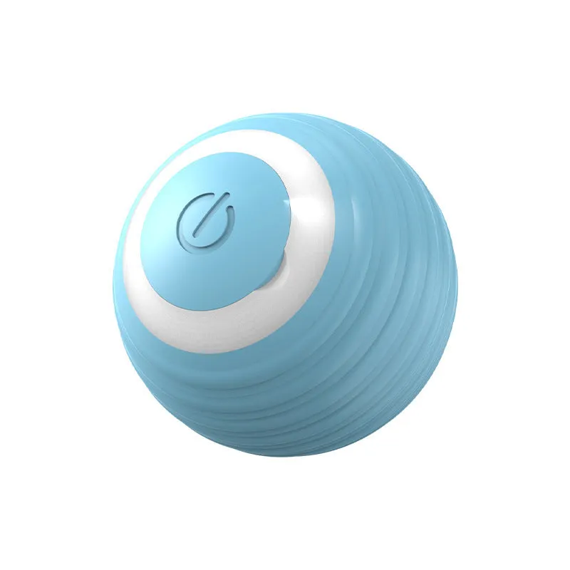 Automatic moving bouncing rolling ball smart cat toy in blue colour with silicone construction