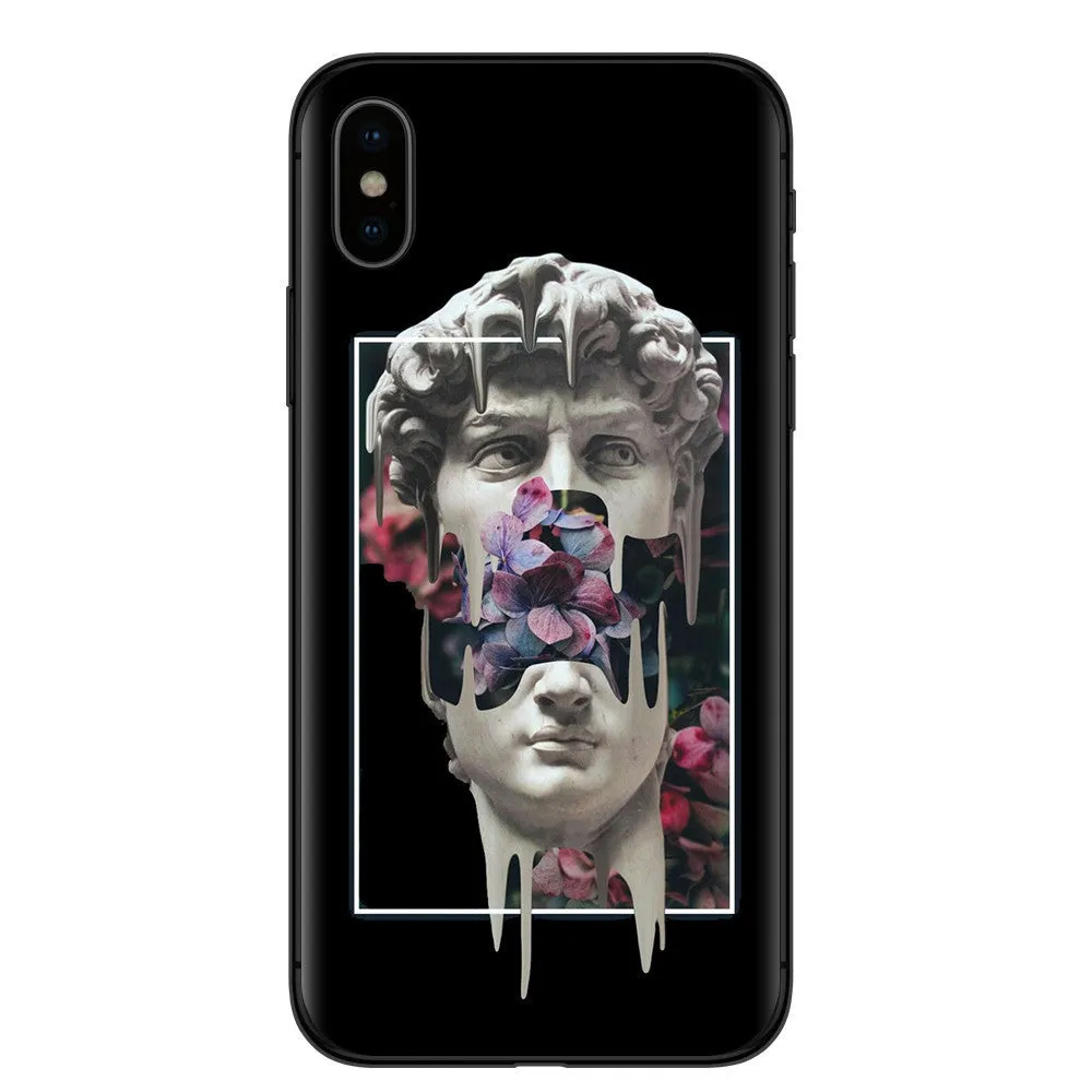 Oil painting Adam's creation TPU phone case in colour option 1 with floral and letter painted design for iPhone