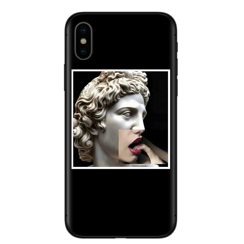 Oil painting Adam's creation TPU phone case in colour option 1 with floral and letter painted design for iPhone