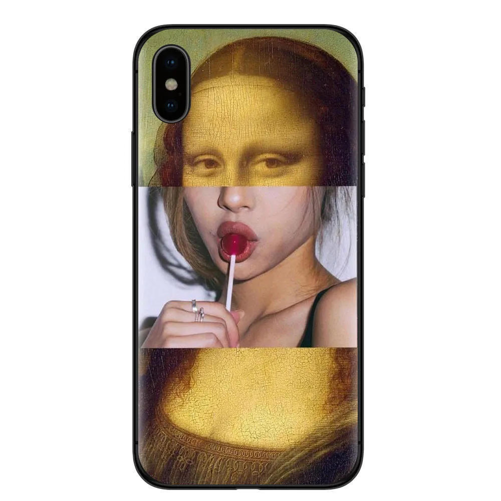 Oil painting Adam's creation TPU phone case in colour option 1 with floral and letter painted design for iPhone