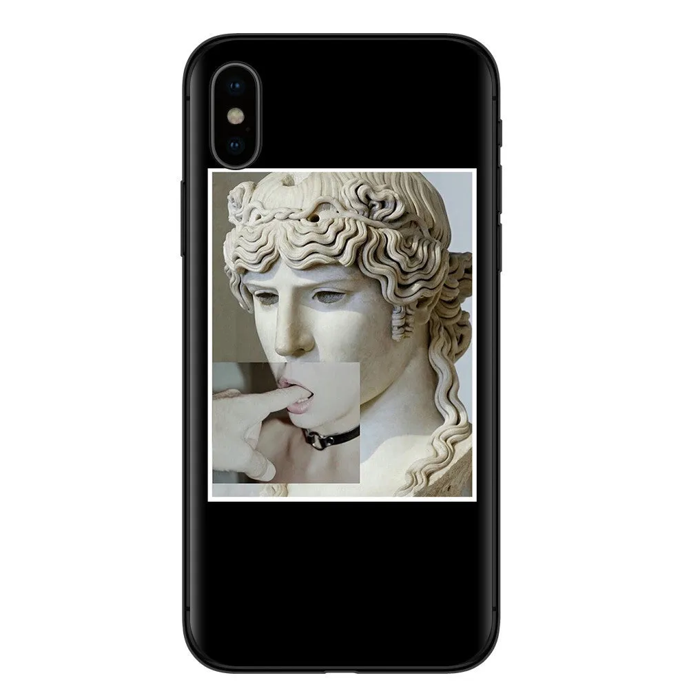 Oil painting Adam's creation TPU phone case in colour option 1 with floral and letter painted design for iPhone