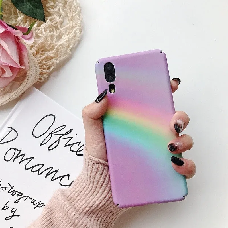Huawei mobile phone case back cover PC material water sticker design blue purple Mate20 P20 P30