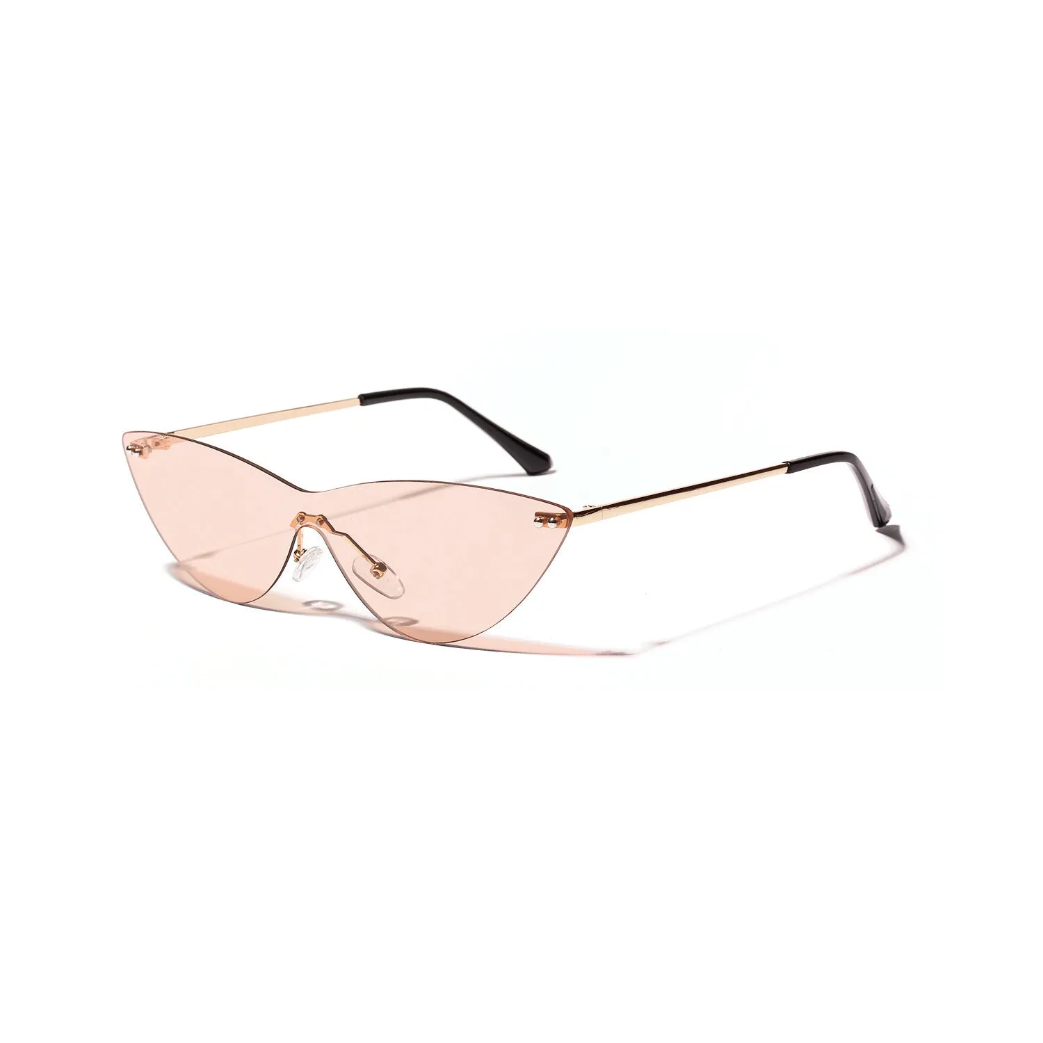Brown vintage style metal frame sunglasses with UV400 protection