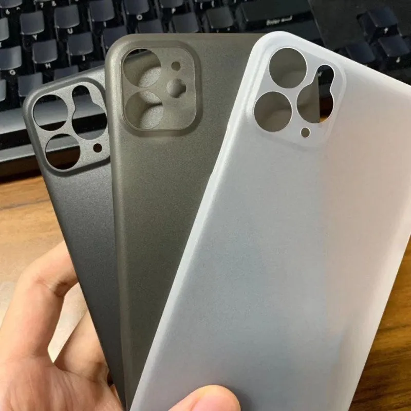 Ultra-thin frosted PP solid colour iPhone case in black with matte finish and precise cutouts