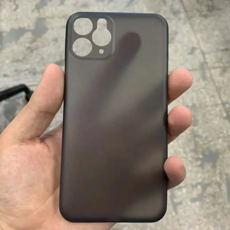 Ultra-thin frosted PP solid colour iPhone case in black with matte finish and precise cutouts