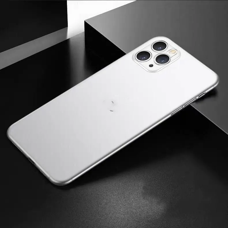Ultra-thin frosted PP solid colour iPhone case in black with matte finish and precise cutouts