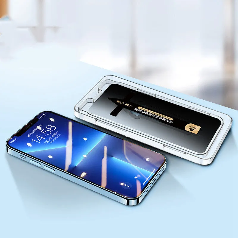 Anti-peep tempered glass screen protector for iPhone with privacy filter and anti-blue light